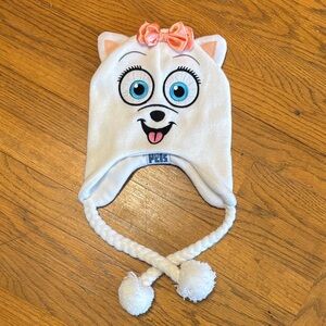 Secret Life of Pets White Cat Ear Hat with Pink Heart Patch